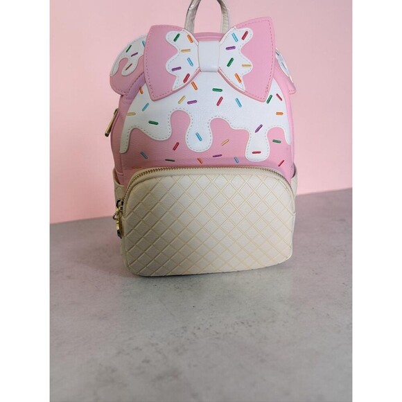 Loungefly Disney Mickey & Minnie Mouse Ice Cream Cone Mini Backpack (NWT)(HTF) main image 7